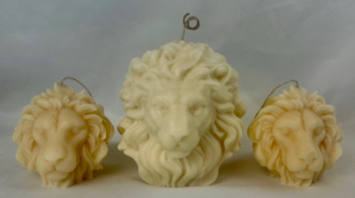 Lionhearted Sculptural Candle - Lion Inspired Artisan Decor, Strength & Courage Gift
