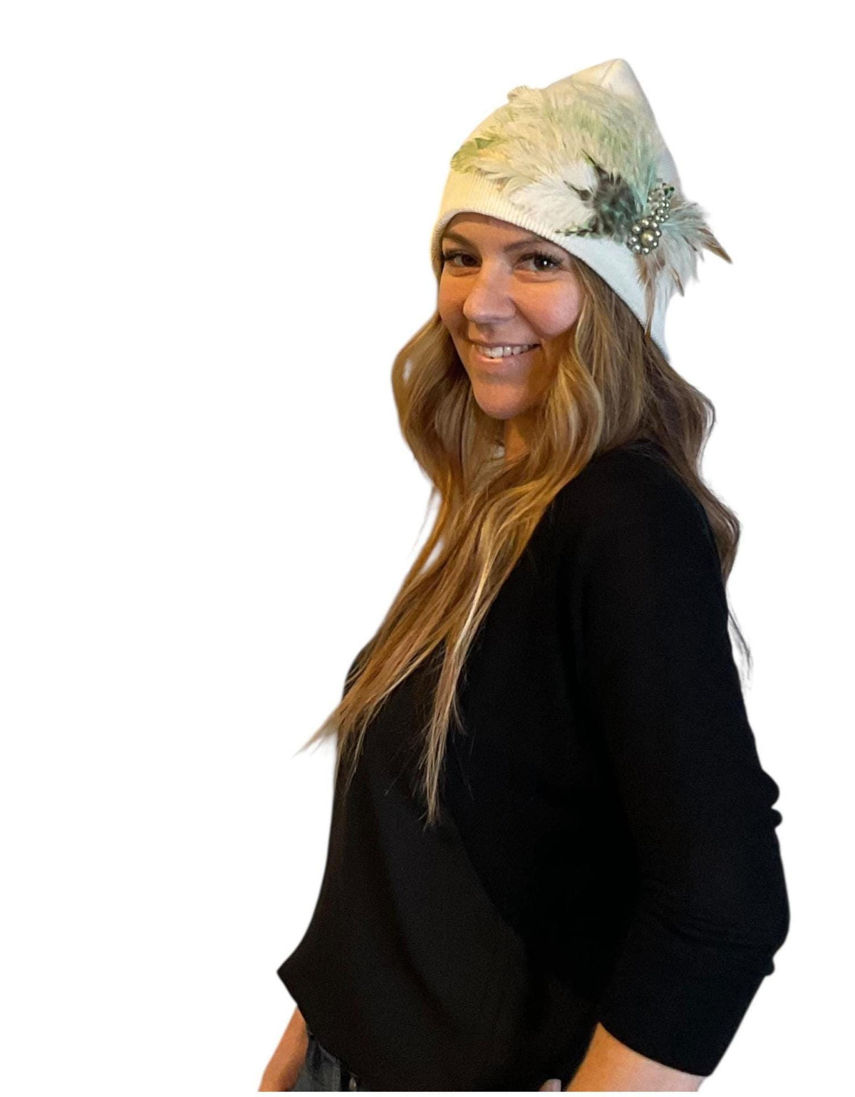 Pure as the day | A butterfly emerges | hand-embellished beanie