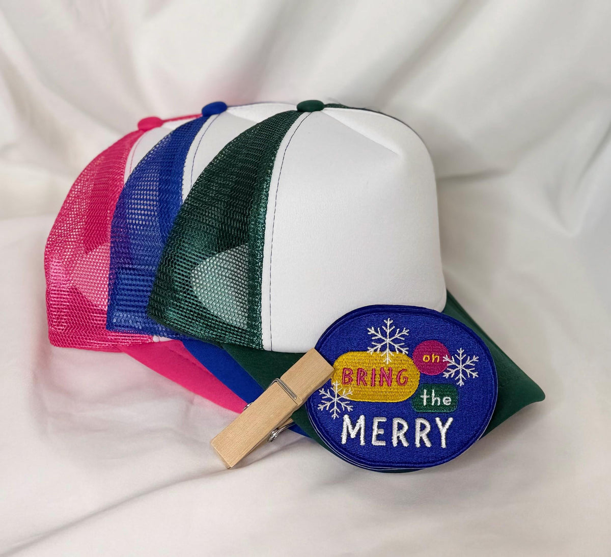 Holiday Patch Trucker Hats | Christmas Graphic Hats | Choose Your Design