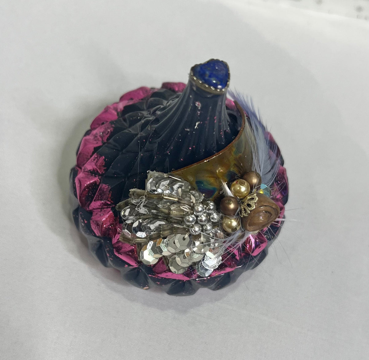 Handmade Jeweled Teardrop Trinket Dish: Vintage Glam Jewelry Storage