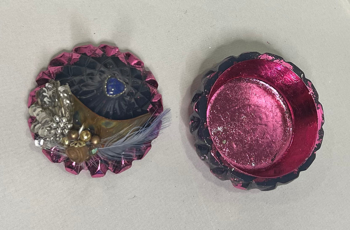 Handmade Jeweled Teardrop Trinket Dish: Vintage Glam Jewelry Storage