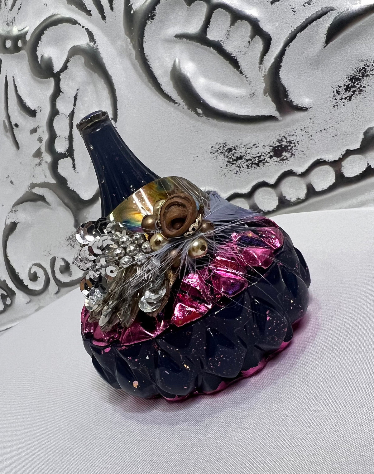 Handmade Jeweled Teardrop Trinket Dish: Vintage Glam Jewelry Storage