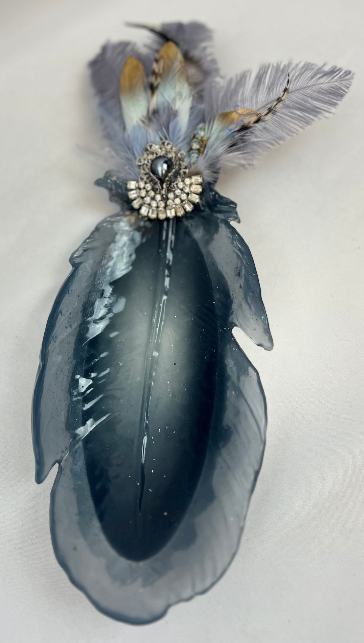 Embellished Peacock Catchall Trinket Dish