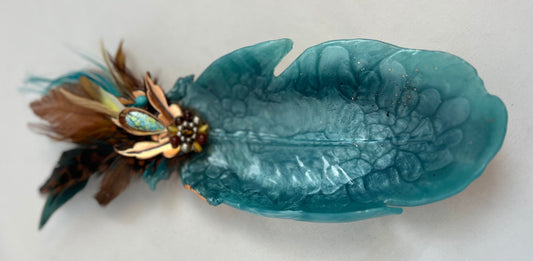 Embellished Peacock Catchall Trinket Dish