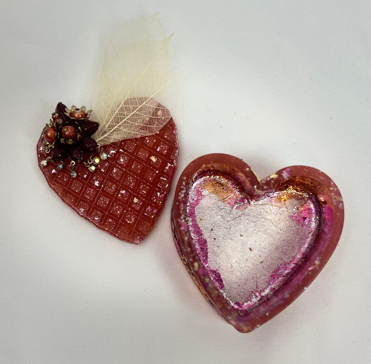 Heart Shaped Storage Container w/Heart Lotion Bar - Jewelry Keepsake Box
