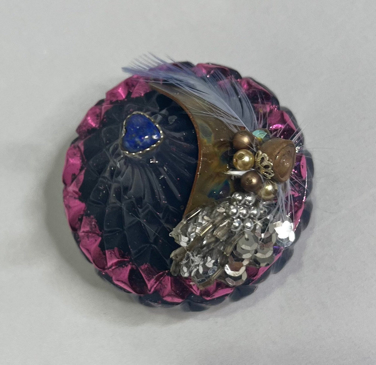 Handmade Jeweled Teardrop Trinket Dish: Vintage Glam Jewelry Storage