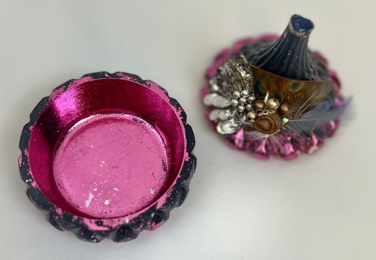 Handmade Jeweled Teardrop Trinket Dish: Vintage Glam Jewelry Storage