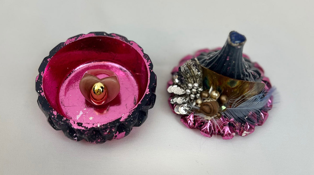 Handmade Jeweled Teardrop Trinket Dish: Vintage Glam Jewelry Storage