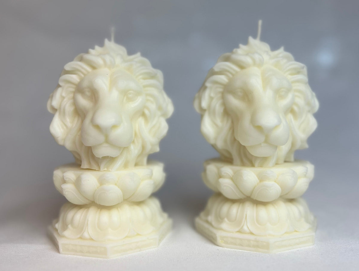 Lionhearted Sculptural Candle - Lion Inspired Artisan Decor, Strength & Courage Gift