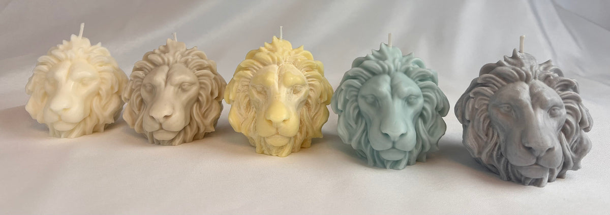 Lionhearted Sculptural Candle - Lion Inspired Artisan Decor, Strength & Courage Gift