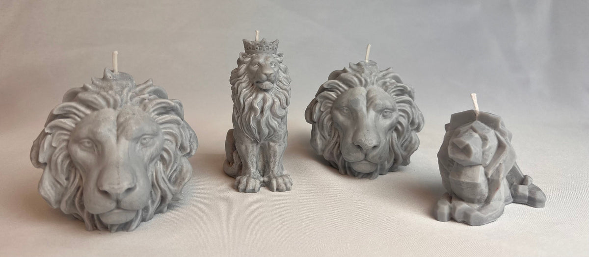 Lionhearted Sculptural Candle - Lion Inspired Artisan Decor, Strength & Courage Gift