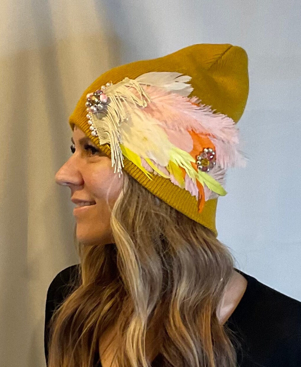Indian Arrowhead | hand-embellished beanie