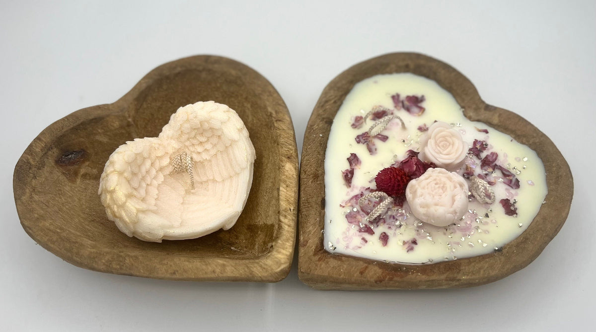 Rustic Wood Dough Bowl – Oval & Heart Shaped Vessels
