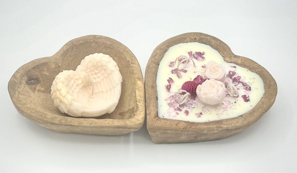 Rustic Wood Dough Bowl – Oval & Heart Shaped Vessels