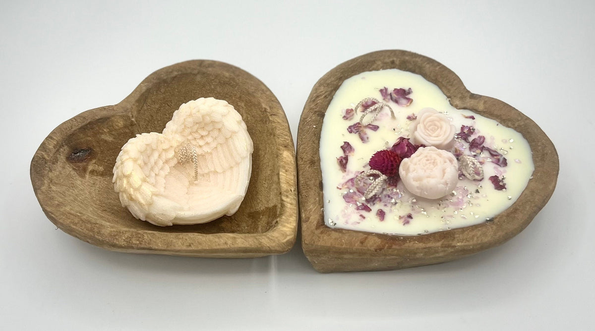 Rustic Wood Dough Bowl – Oval & Heart Shaped Vessels