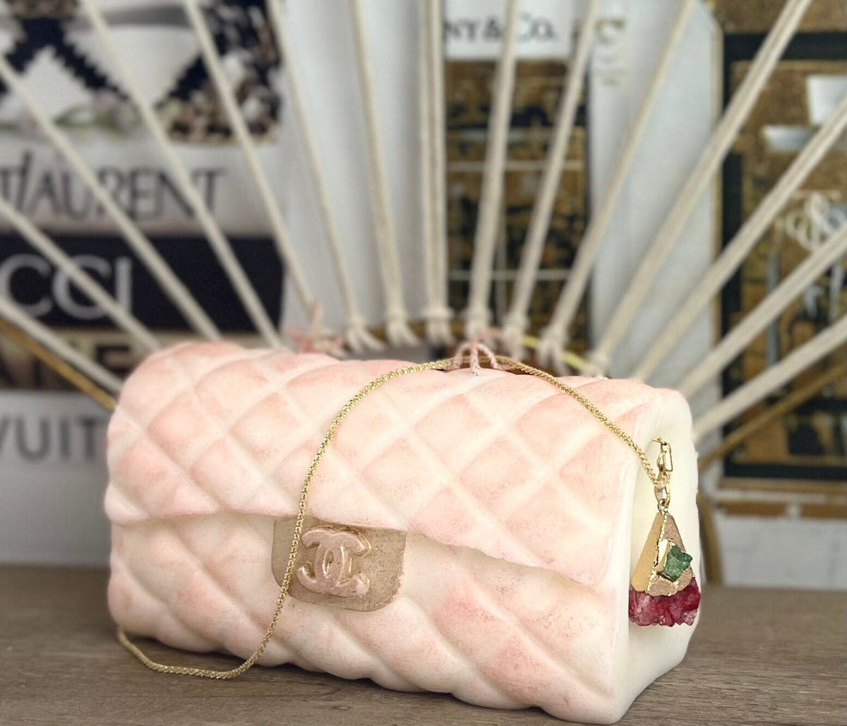 Sculptural Handbag Candle, Decorative Purse, Wearable Jewelry, Vintage, Housewarming Gift