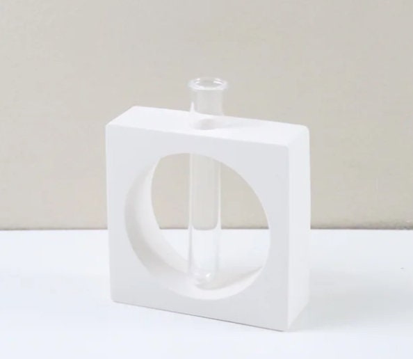Nordic Jesmonite Square Vase for Propagation, Diffuser, and Home Decor