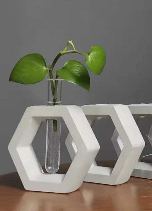 Hydroponic Vase - Propagation Station - Room Diffuser - Jesmonite - Bud Vase - Test Tube Vase - Nordic - Scandi - Mid-Century - Woman Vase