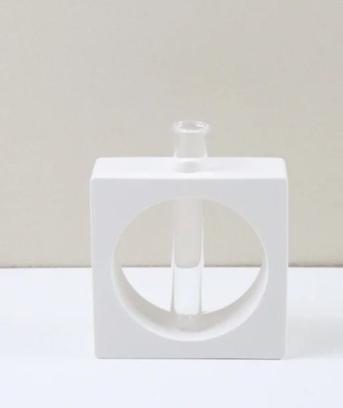 Nordic Jesmonite Square Vase for Propagation, Diffuser, and Home Decor