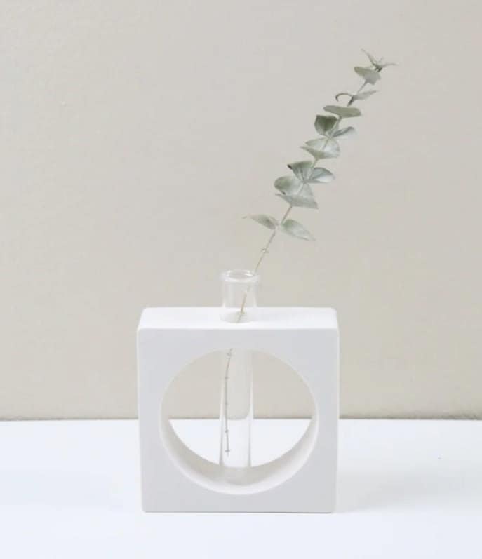 Nordic Jesmonite Square Vase for Propagation, Diffuser, and Home Decor