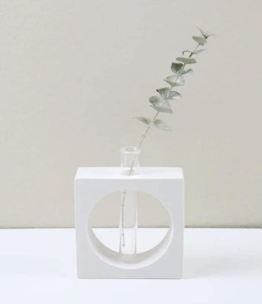 Nordic Jesmonite Square Vase for Propagation, Diffuser, and Home Decor