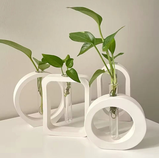 Jesmonite Hydroponic Vase for Modern Propagation in Nordic Style