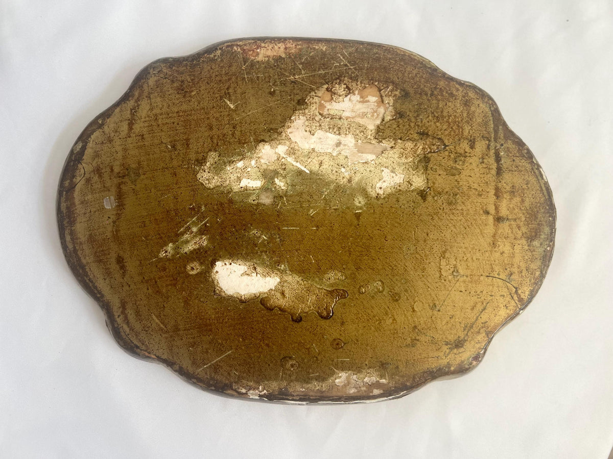 Italian Florentine Gilt Toleware Wood Tray