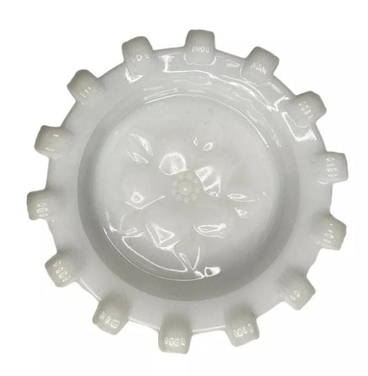 Hazel Atlas Apple Dogwood Blossom Milk Glass Pinwheel Design Coasters - Trinket Dish