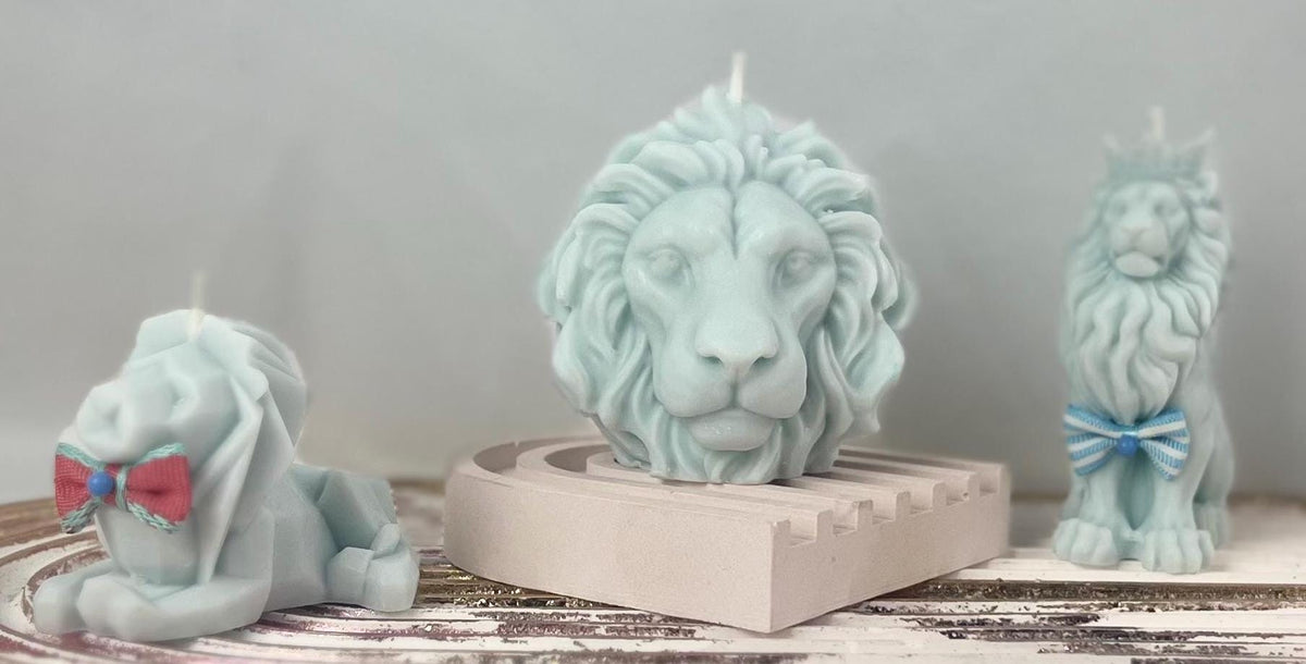Lionhearted Sculptural Candle - Lion Inspired Artisan Decor, Strength & Courage Gift