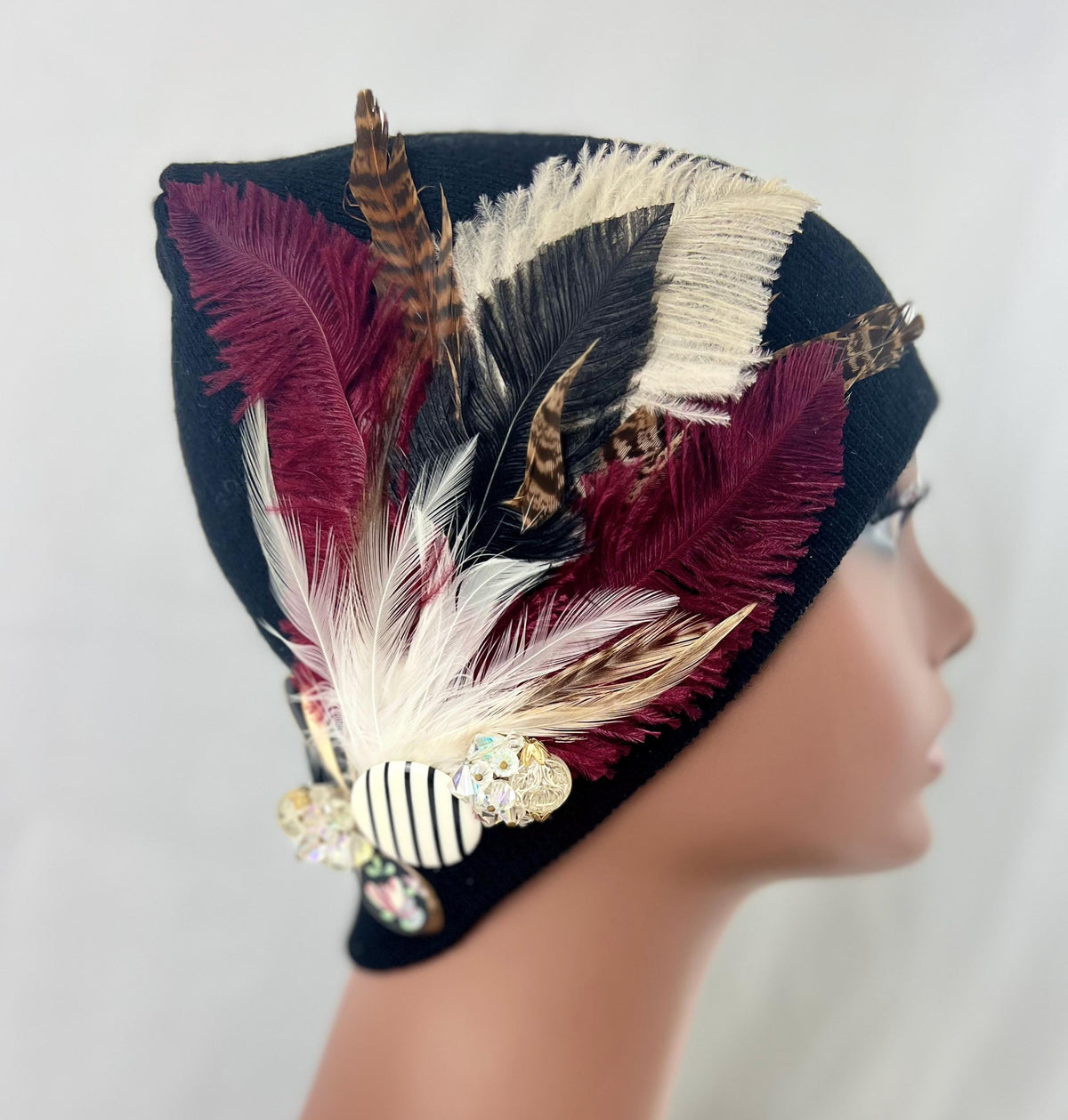 Retro 80’s - Boogie Nights - Vintage Jeweled & Feather-work Artistry - Fashionable Wear