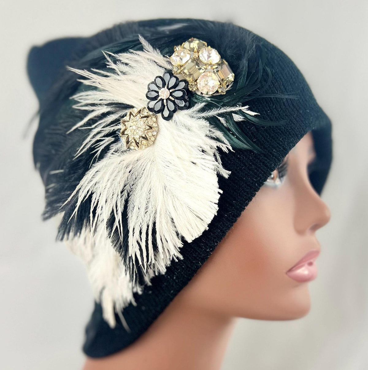 Retro 80’s - Boogie Nights - Vintage Jeweled & Feather-work Artistry - Fashionable Wear