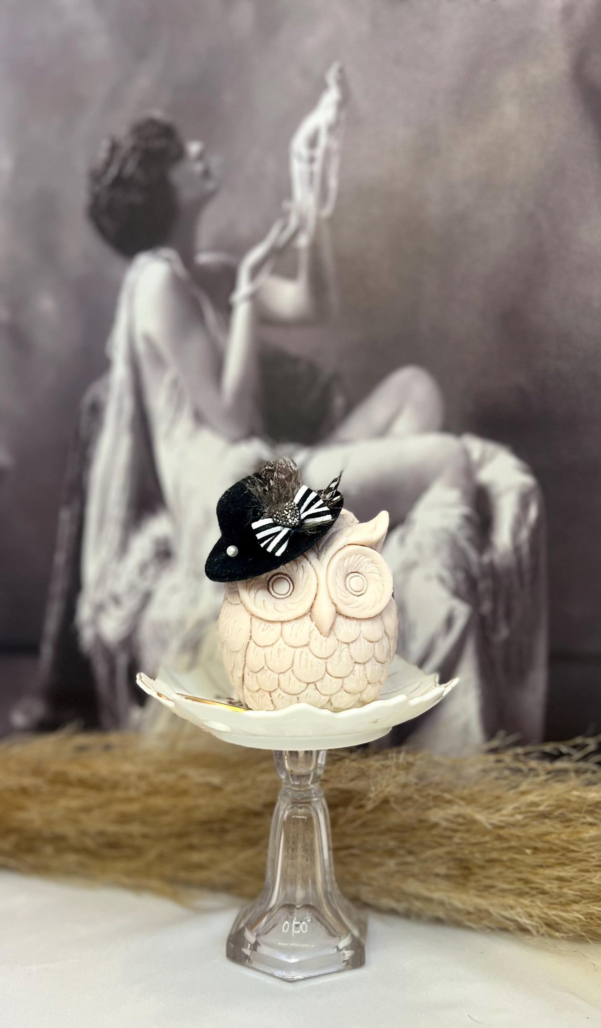 Celebration Adorned Owl Candles - Decorative Embellished Design