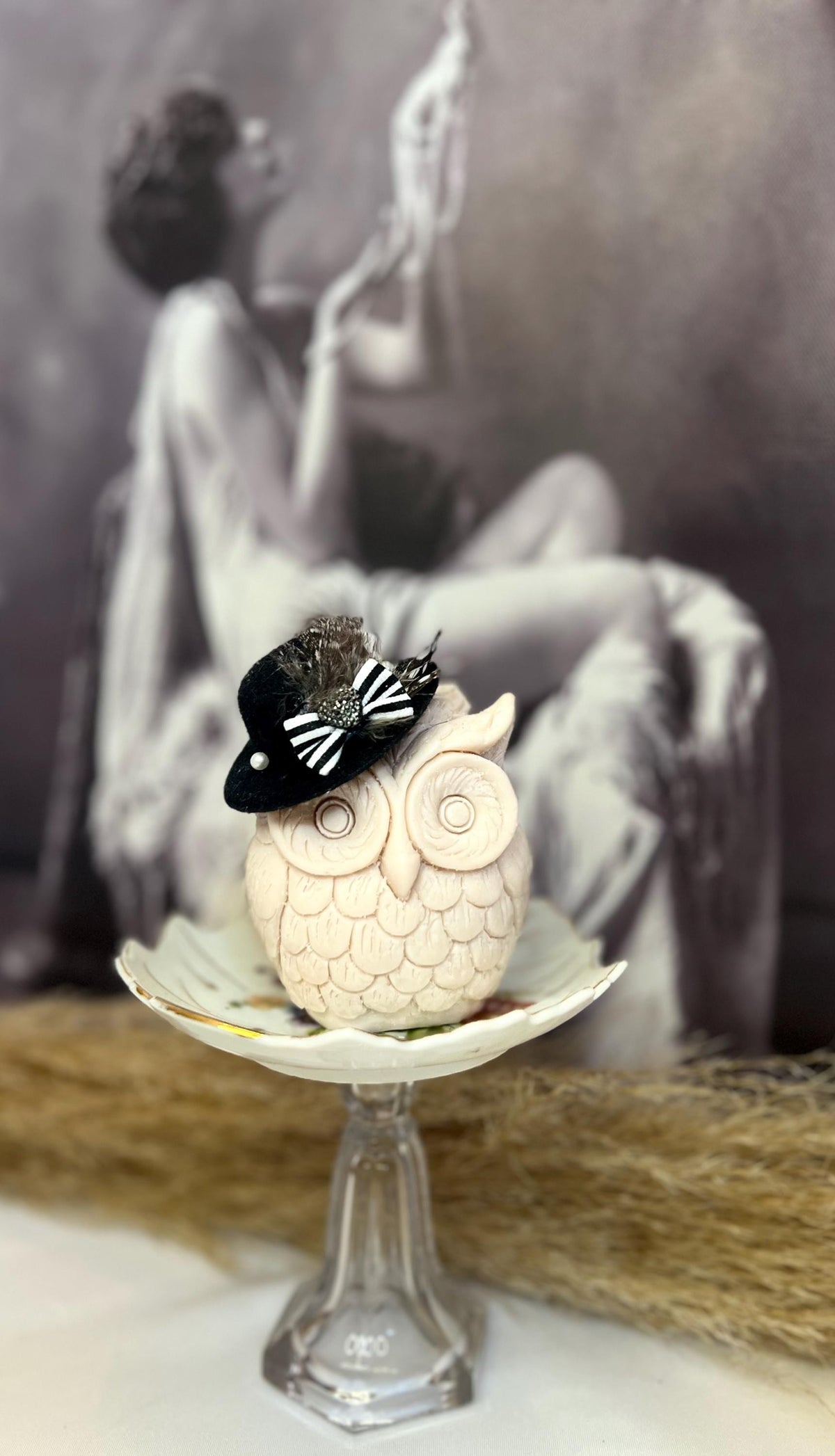 Celebration Adorned Owl Candles - Decorative Embellished Design