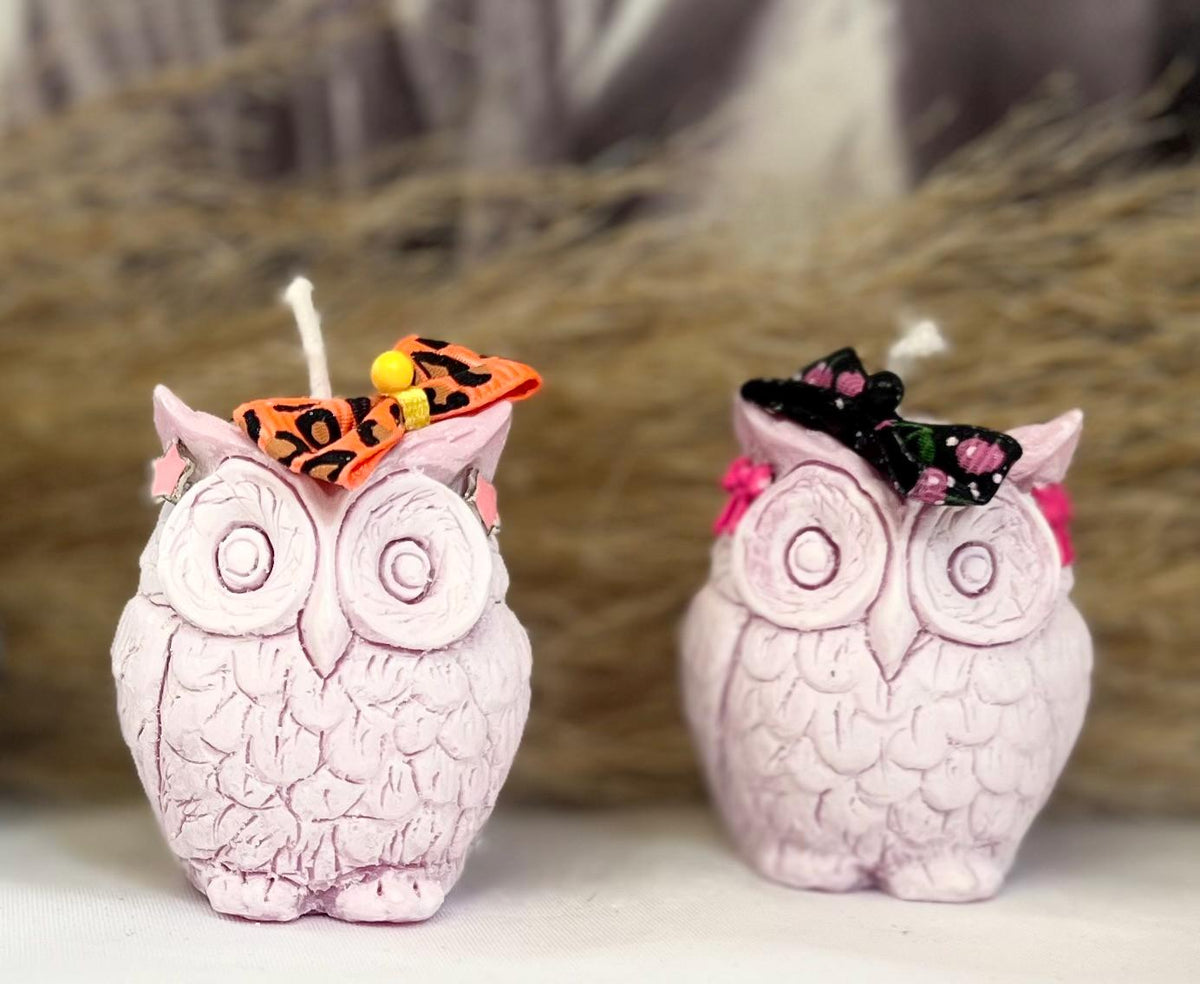 Celebration Mini Owl Candles - Decorative Embellished Owl Candles