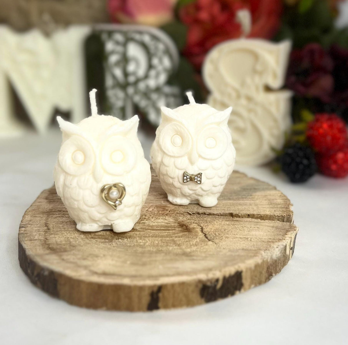 Celebration Mini Owl Candles - Decorative Embellished Owl Candles