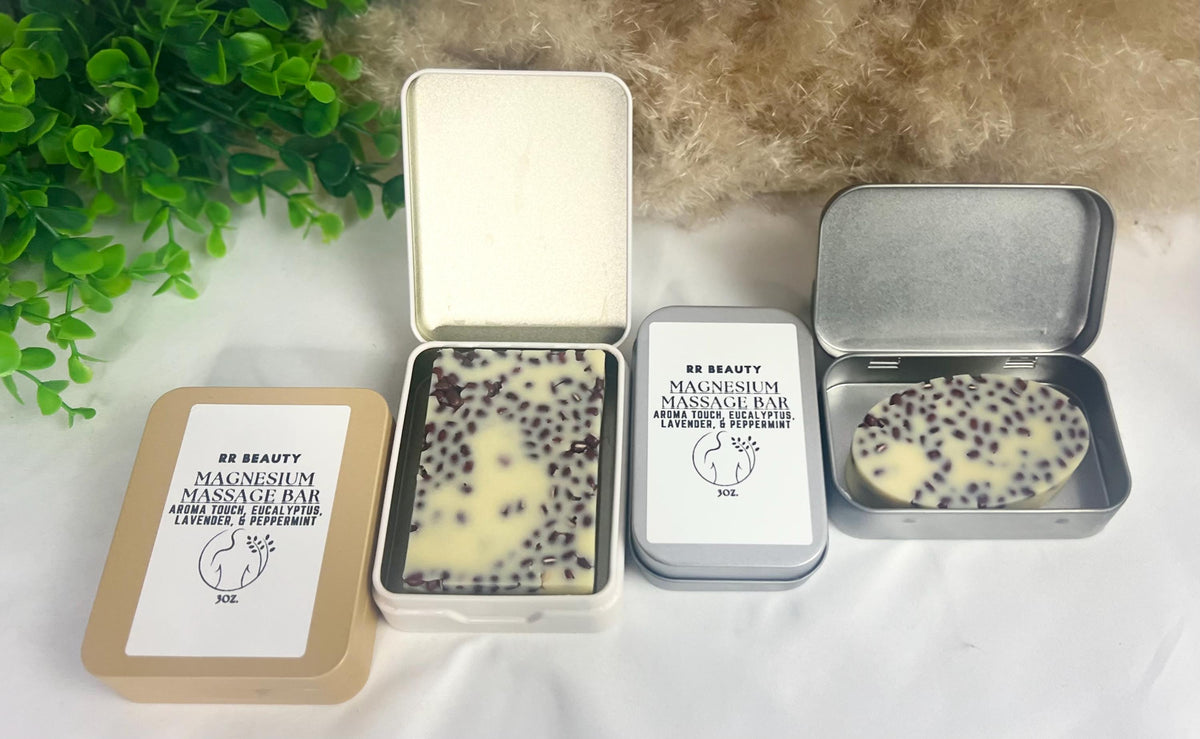 Therapeutic Magnesium Massage Bar for Sore Muscles - Handmade Spa Bar with Cocoa Butter