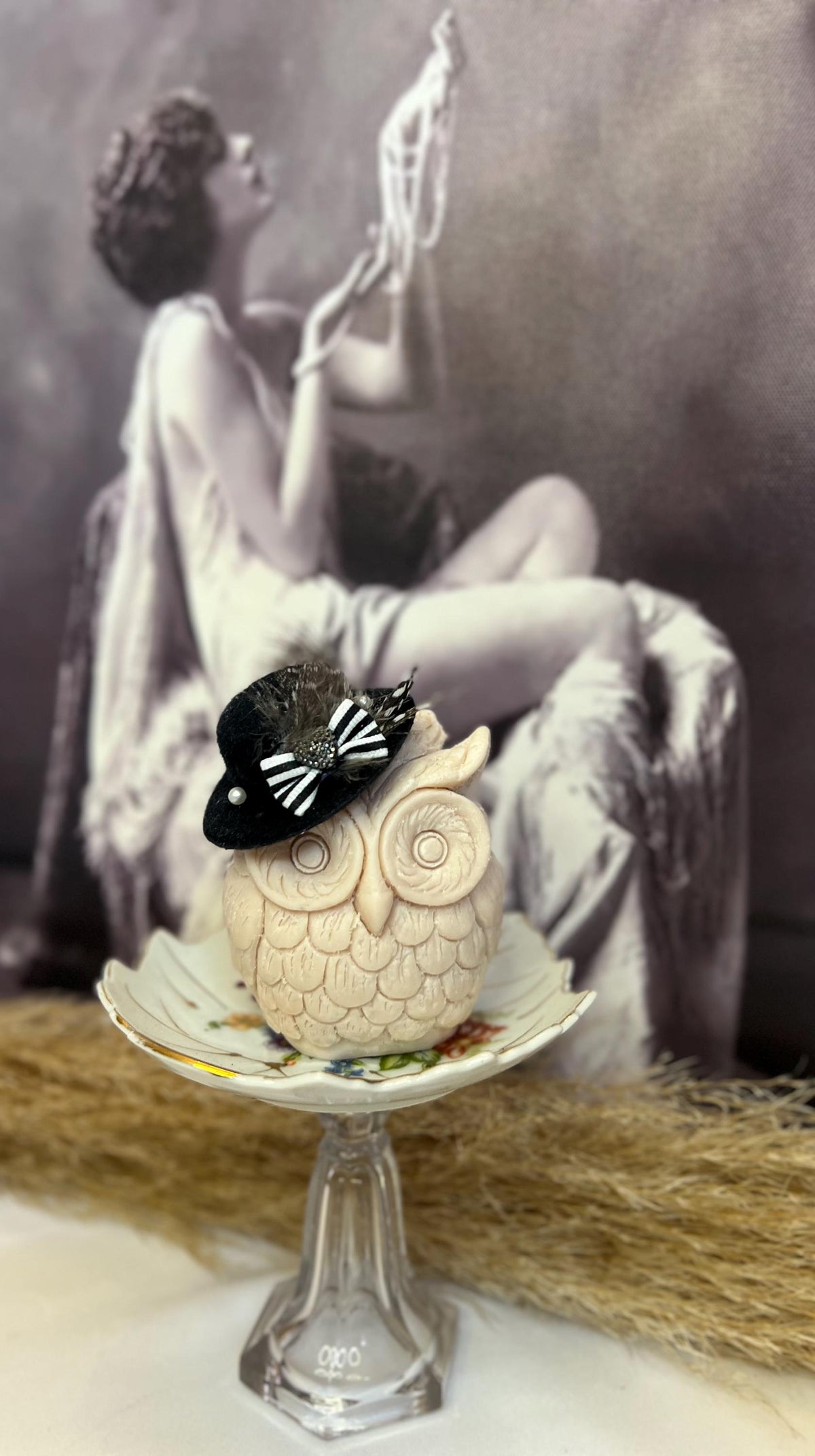 Celebration Adorned Owl Candles - Decorative Embellished Design