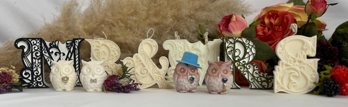 Celebration Mini Owl Candles - Decorative Embellished Owl Candles