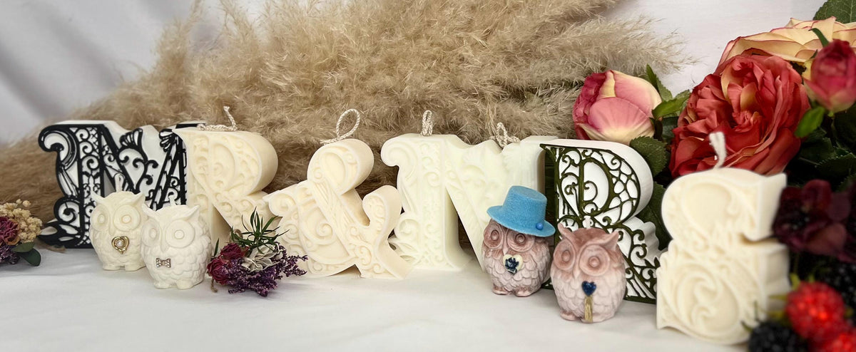 Celebration Mini Owl Candles - Decorative Embellished Owl Candles