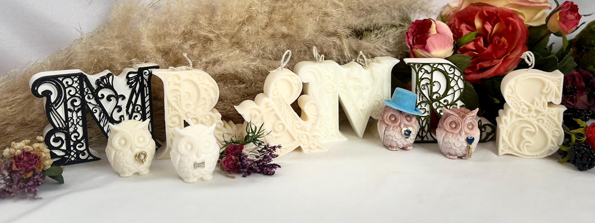 Celebration Mini Owl Candles - Decorative Embellished Owl Candles
