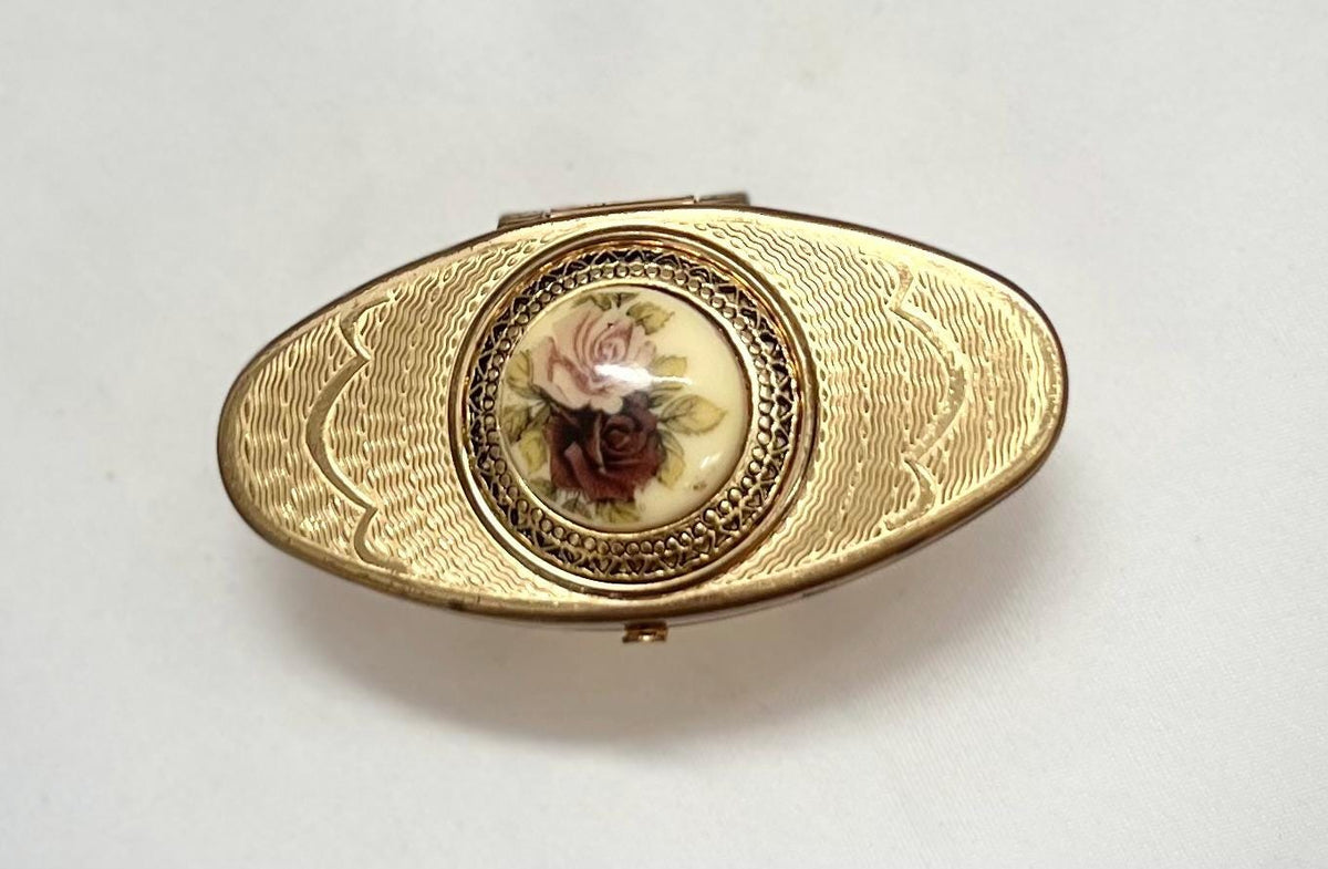 Vintage Stratton Lipstick Holder Ring – Flip-up Mirror, Made in England