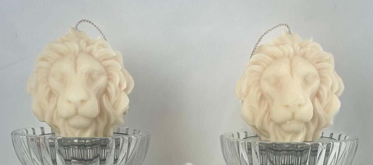 Lionhearted Sculptural Candle - Lion Inspired Artisan Decor, Strength & Courage Gift