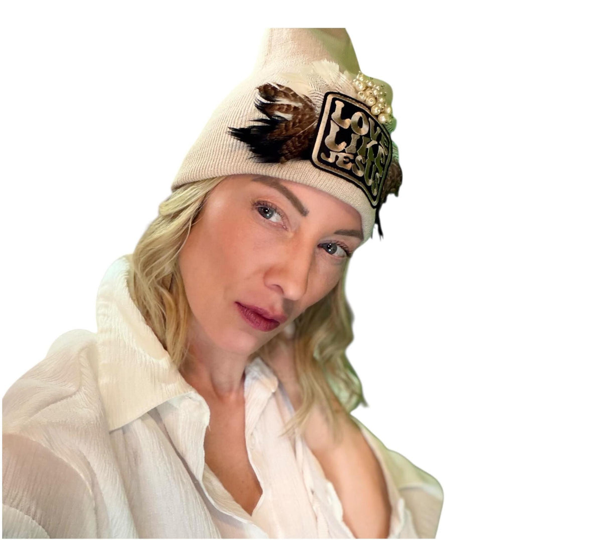 Love Like Jesus, Patchwork Jeweled Fashionable Hat