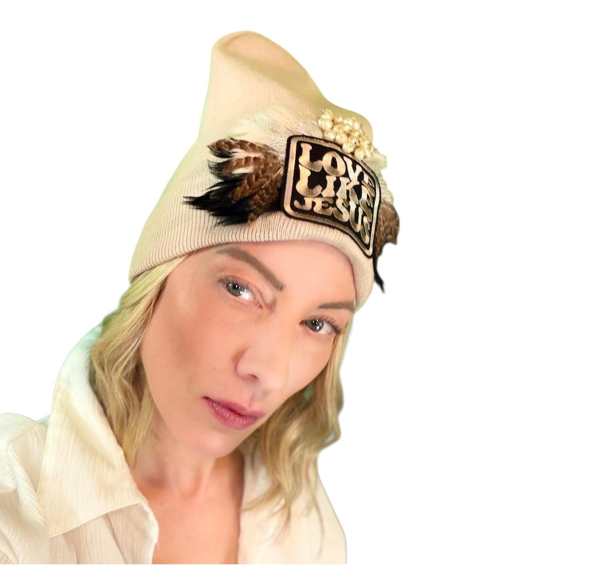 Love Like Jesus, Patchwork Jeweled Fashionable Hat