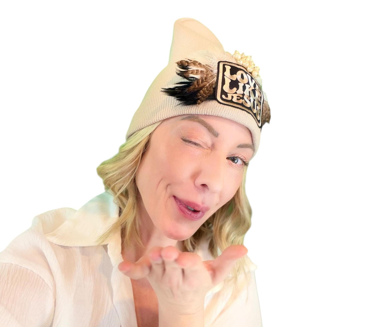 Love Like Jesus, Patchwork Jeweled Fashionable Hat