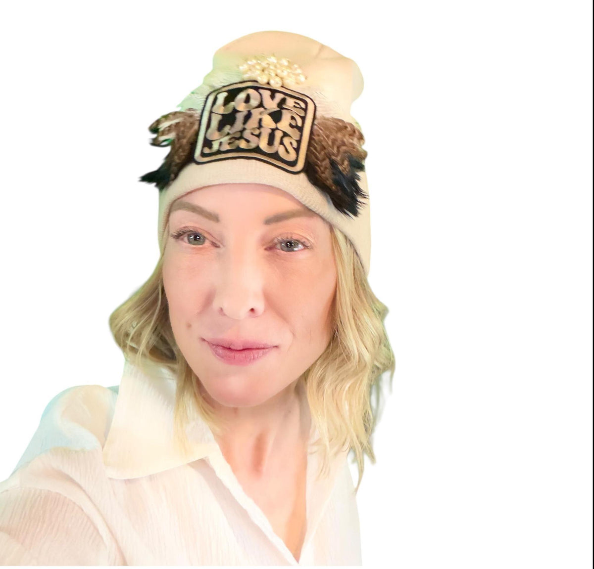 Love Like Jesus, Patchwork Jeweled Fashionable Hat
