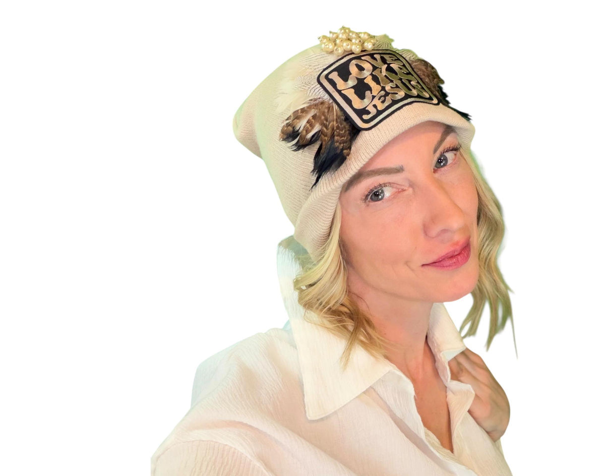 Love Like Jesus, Patchwork Jeweled Fashionable Hat