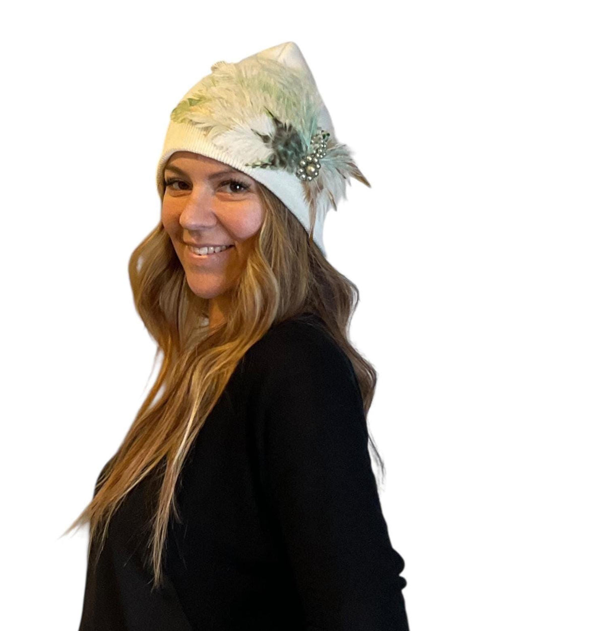 Pure as the day | A butterfly emerges | hand-embellished beanie