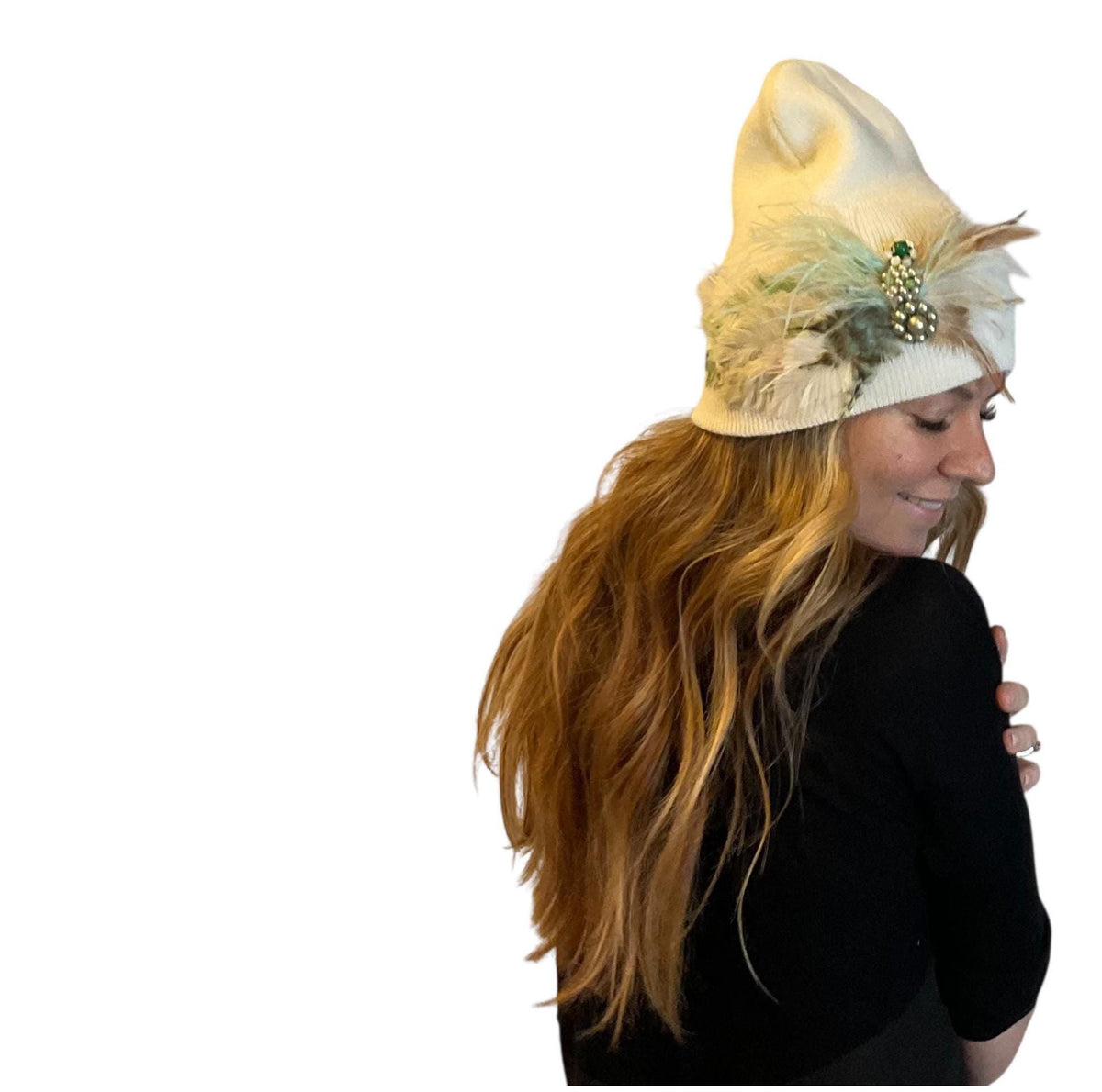 Pure as the day | A butterfly emerges | hand-embellished beanie