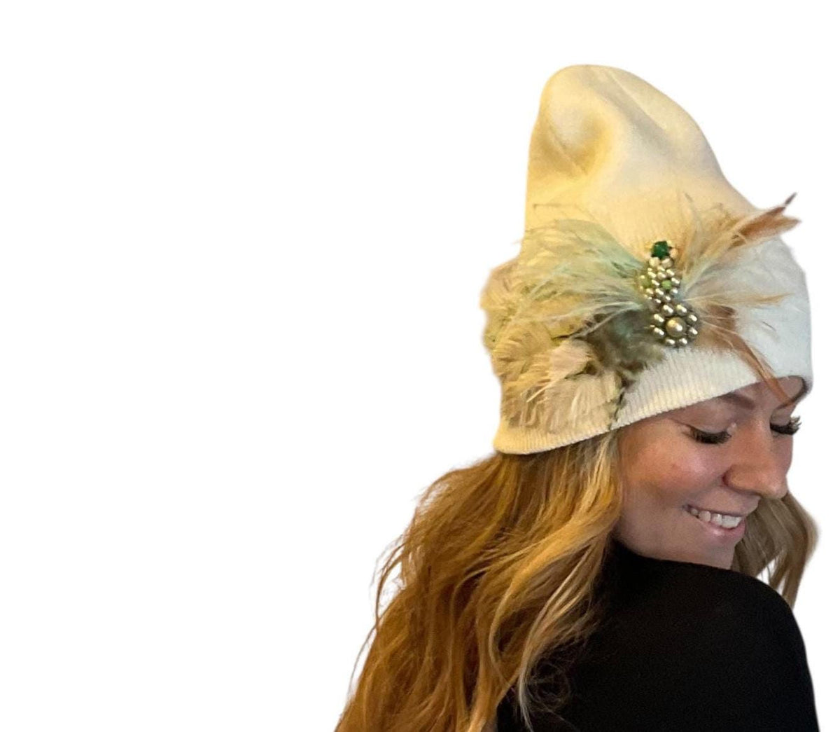Pure as the day | A butterfly emerges | hand-embellished beanie